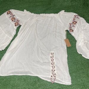 Surf gypsy Boho Flowy Floral Embroidered Blouse